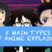 5 main anime types explained